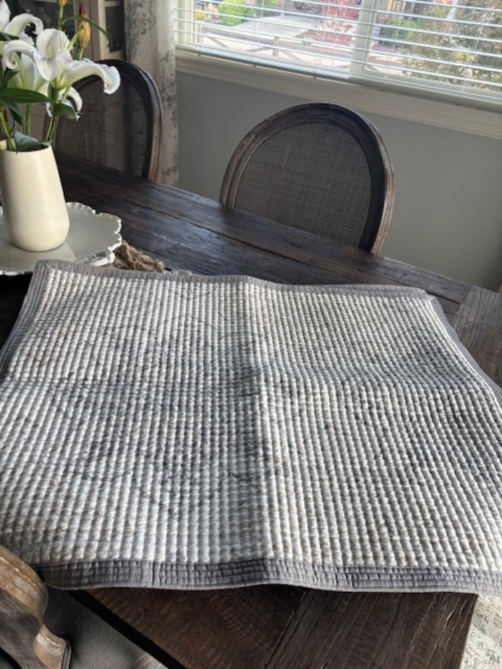 NEW The Company Store quilted shams / pillow cover - SALE! Grey/Gold/Ivory Motif